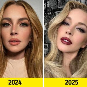 Lindsay shows off her stunning transformation, highlighting her evolving look with each passing year.